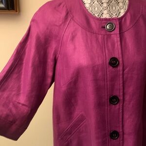 Jones New York Purple Blazer with Structured Style and Elegant Neckline